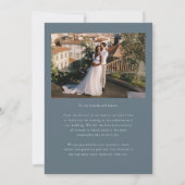 Love & Gratitude Minimal Wedding Photo Slate Blue Bedankkaart (Achterkant)