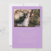 Love & Gratitude Minimal Wedding Photo Wisteria Bedankkaart (Achterkant)