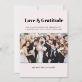 Love Gratitude Photo Pink Weddenschap Hartelijk da Bedankkaart (Voorkant)