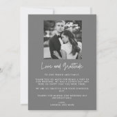 Love Gratitude Photo Wedding Bedankkaart (Achterkant)