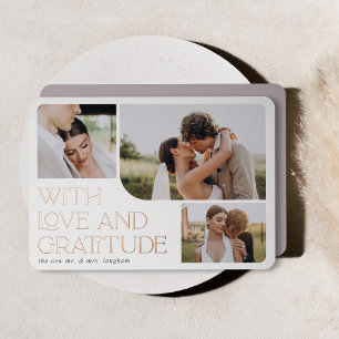 Love & Gratitude Roos Gold Foil Hartelijk dank Folie Uitnodiging