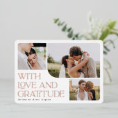 Love & Gratitude Roos Gold Foil Hartelijk dank Folie Uitnodiging (Staand Voorkant)