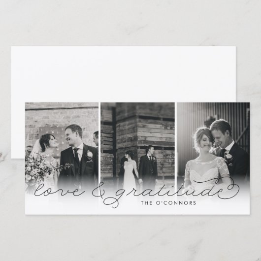 Love & Gratitude Weddenschap Bedankt Fotokaarten (Voorkant / Achterkant)
