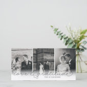 Love & Gratitude Weddenschap Bedankt Fotokaarten (Staand voorkant)