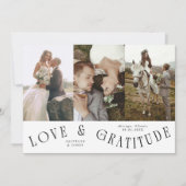 Love & Gratitude White Multi Wedding Photo Bedankkaart (Voorkant)