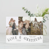 Love & Gratitude White Multi Wedding Photo Bedankkaart (Staand voorkant)