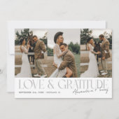 Love & Gratitude White Wedding Multi Photo   Bedankkaart (Voorkant)