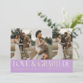 Love & Gratitude Wisteria Wedding Multi Photo   Bedankkaart (Staand voorkant)