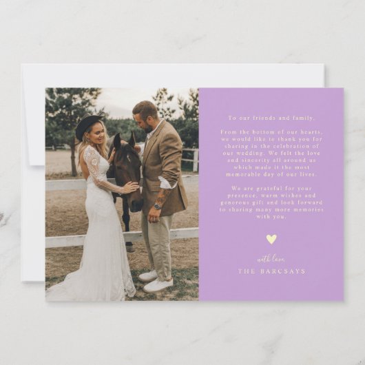 Love & Gratitude Wisteria Wedding Multi Photo   Bedankkaart (Achterkant)