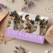 Love & Gratitude Wisteria Wedding Multi Photo   Bedankkaart