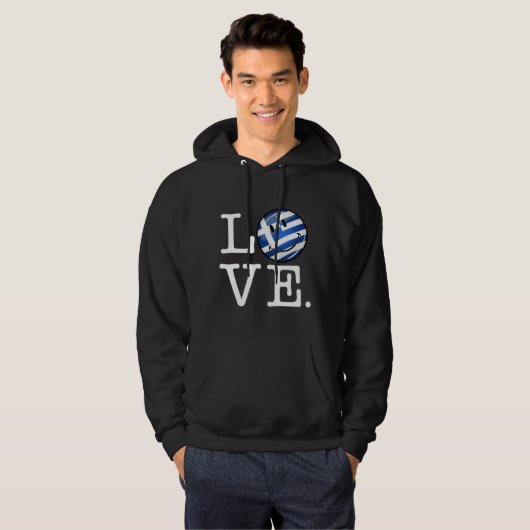Love Greece | glimlach vlag Hoodie (Voorkant volledig)