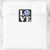 Love Greece | glimlach vlag Vierkante Sticker (Tas)