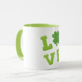 Love Green Block Letters voor St Patricks Day Mok (Voorkant links)