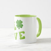 Love Green Block Letters voor St Patricks Day Mok (Voorkant rechts)