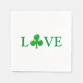 Love Green Clover Shamrock St. Patrick's Day paper Servet (Voorkant)