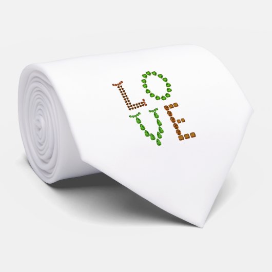 Love – Green Peridot en Brown Smoky Quartz Gemsto Stropdas (Opgerold)