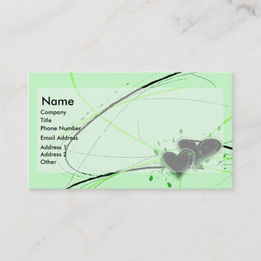 Love Green Profile Card Visitekaartje (Voorkant)