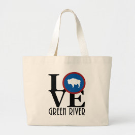 LOVE Green River Wyoming Grote Tote Bag