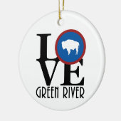 LOVE Green River Wyoming Keramisch Ornament (Links)