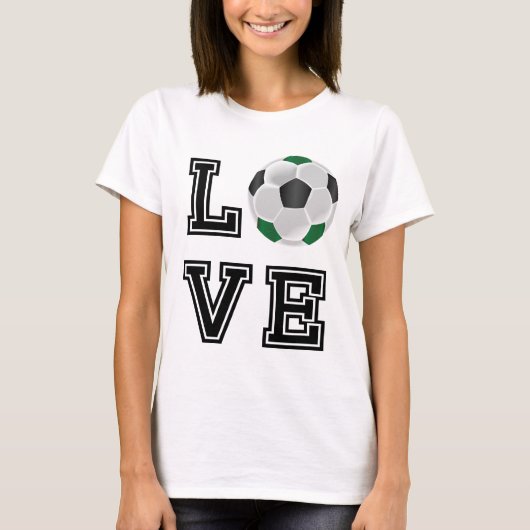Love Green Soccer - Black Letters T-shirt (Voorkant)