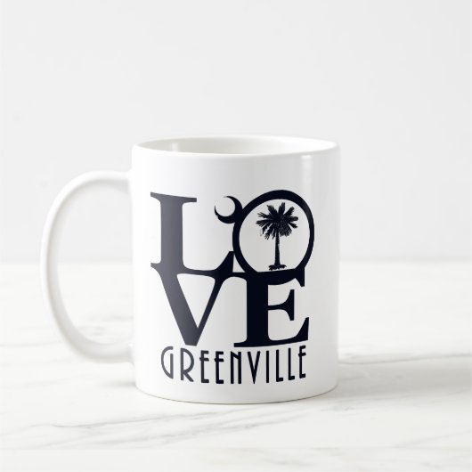 LOVE Greenville SC 11oz Koffiemok (Links)