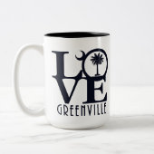 LOVE Greenville SC 15oz Tweekleurige Koffiemok (Links)