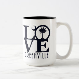LOVE Greenville SC 15oz Tweekleurige Koffiemok