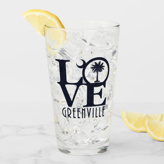 LOVE Greenville SC Glas (Voorkant ijs)