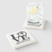 LOVE Greenville SC Stenen Onderzetter (Zijkant)