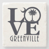 LOVE Greenville SC Stenen Onderzetter (Voorkant)