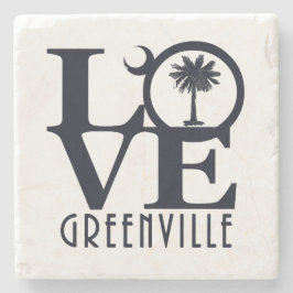 LOVE Greenville SC Stenen Onderzetter