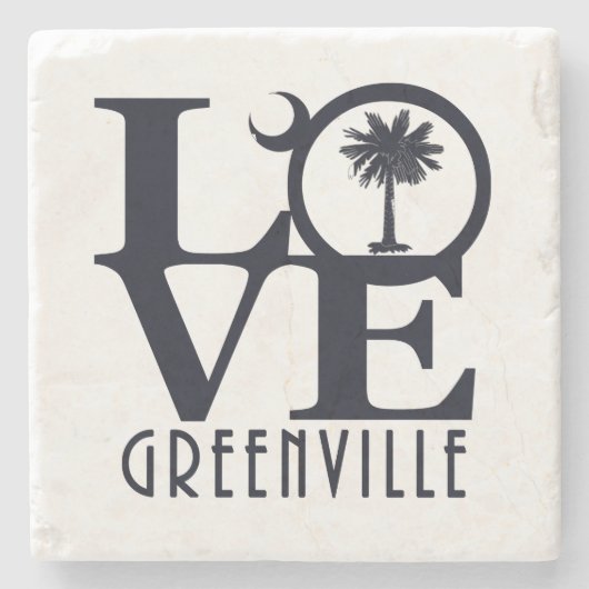 LOVE Greenville SC Stenen Onderzetter (Voorkant)