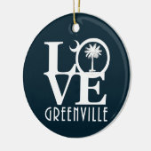 LOVE Greenville South Carolina Keramisch Ornament (Links)