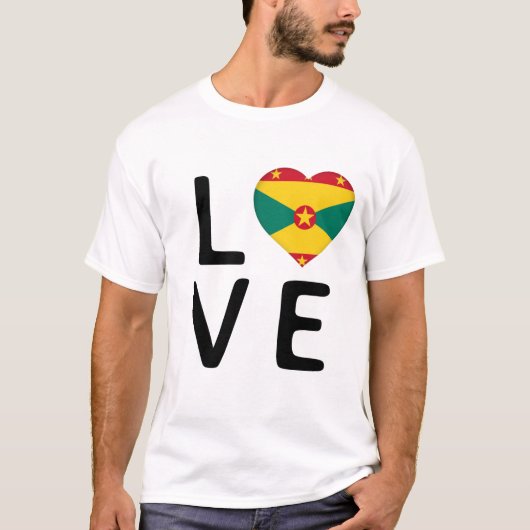 Love - Grenada Flag T-shirt (Voorkant)