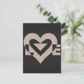Love Grey on Black Briefkaart (Staand voorkant)