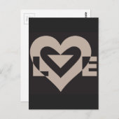 Love Grey on Black Briefkaart (Voorkant / Achterkant)