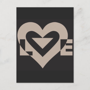Love Grey on Black Briefkaart