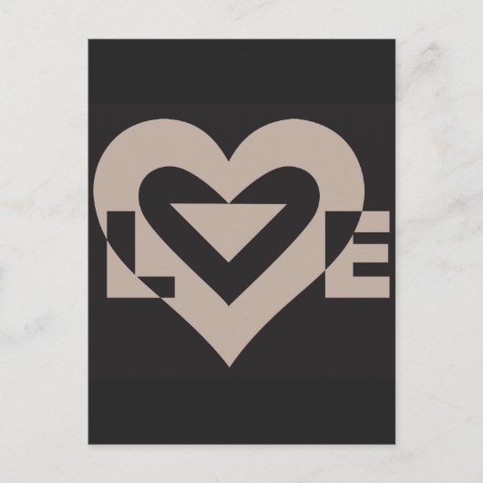 Love Grey on Black Briefkaart (Voorkant)
