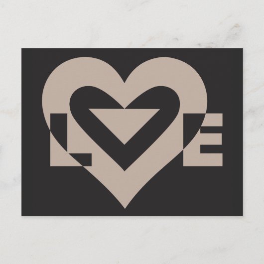 Love Grey on Black Briefkaart (Voorkant)