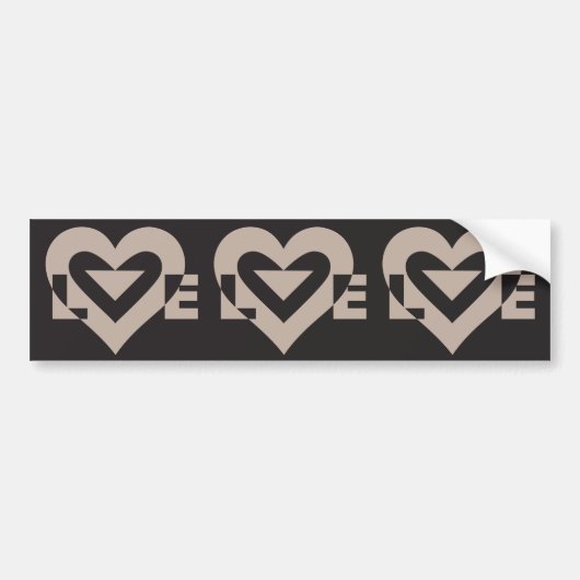 Love Grey on Black Bumpersticker (Voorkant)