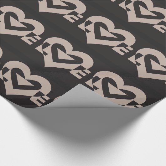 Love Grey on Black Cadeaupapier (Hoek)