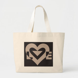 Love Grey on Black Grote Tote Bag