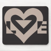 Love Grey on Black Muismat (Voorkant)