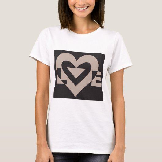 Love Grey on Black T-shirt (Voorkant)