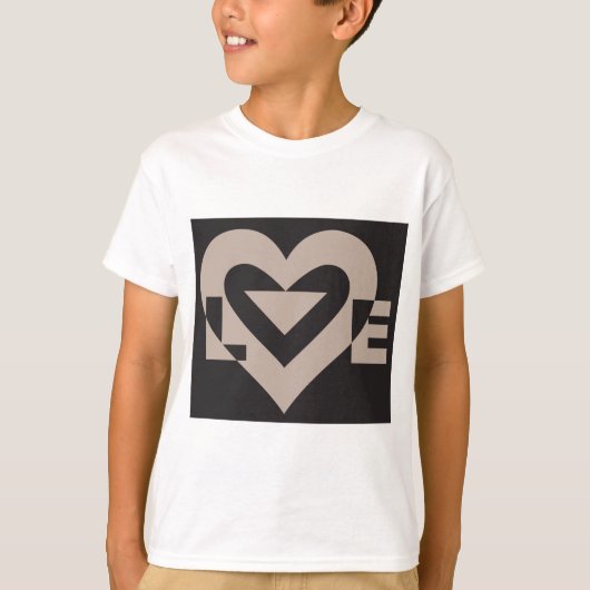 Love Grey on Black T-shirt (Voorkant)