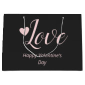 Love Grey Pink Happy Valentijn Day Groot Cadeauzakje (Voorkant)
