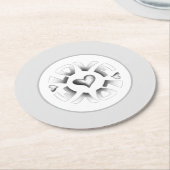 Love Grey Ronde Kartonnen Onderzetter (Gebogen)