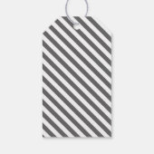 Love Grey Stripes Pattern Party Favor Gift Label Cadeaulabel (Achterkant)