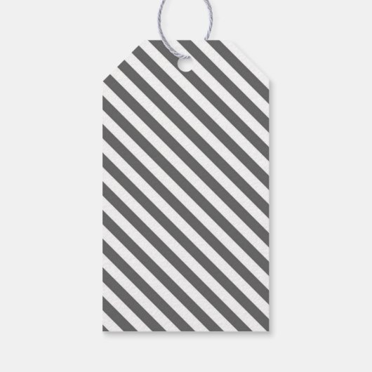 Love Grey Stripes Pattern Party Favor Gift Label Cadeaulabel (Achterkant)