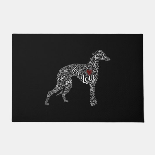 Love Greyhound Dog, I Love Greyhounds Deurmat (Voorkant)